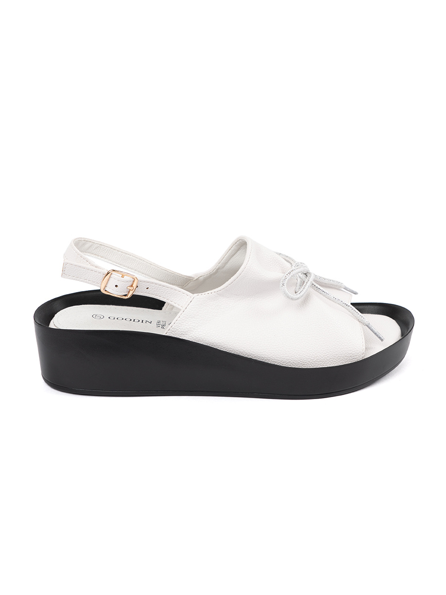 GOODIN White wedge sandals with leather insole