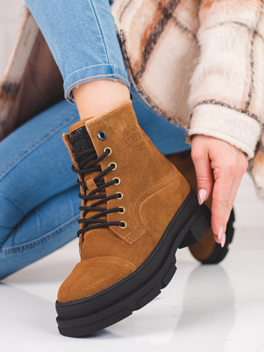 BIG STAR SHOES Womens leather trappers BIG STAR KK274524