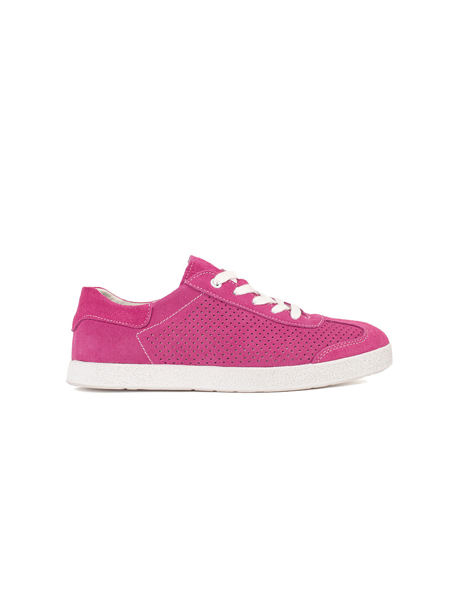 GOODIN Pink openwork sneakers made of natural leather
