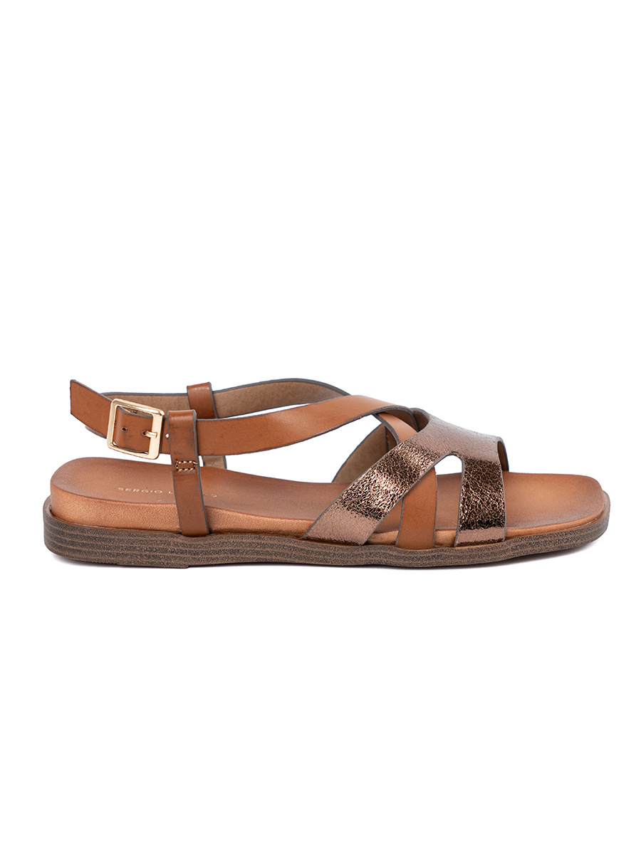 Sergio Leone Flat Brown Sandals
