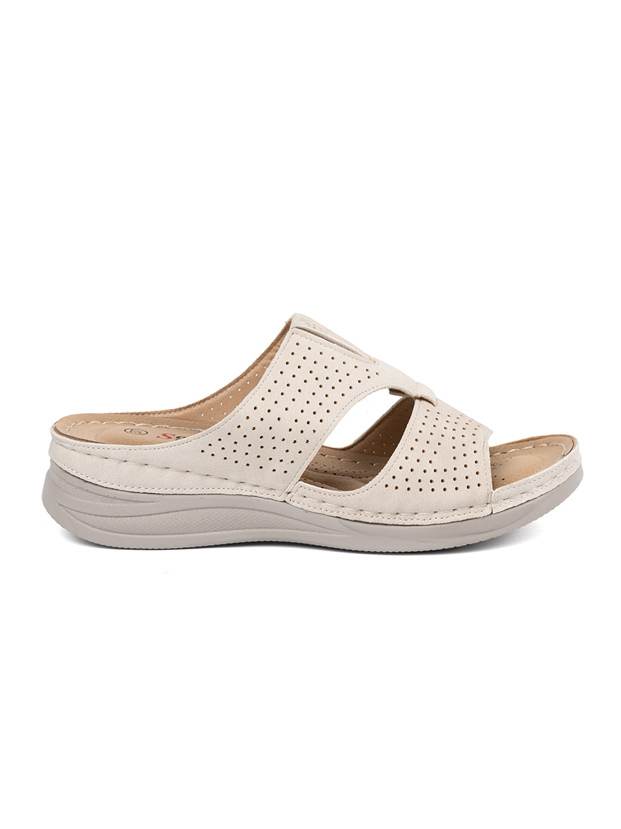SEASTAR Light beige comfortable flip-flops with cutouts