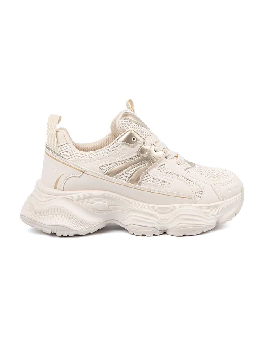 Shelvt Light beige sneakers with a thick sole
