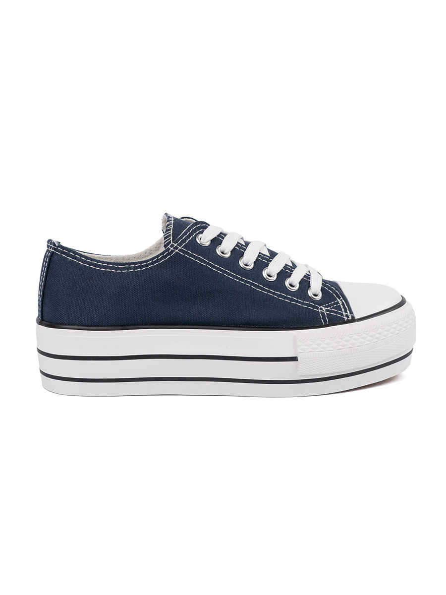 Shelvt Womens navy blue platform sneakers