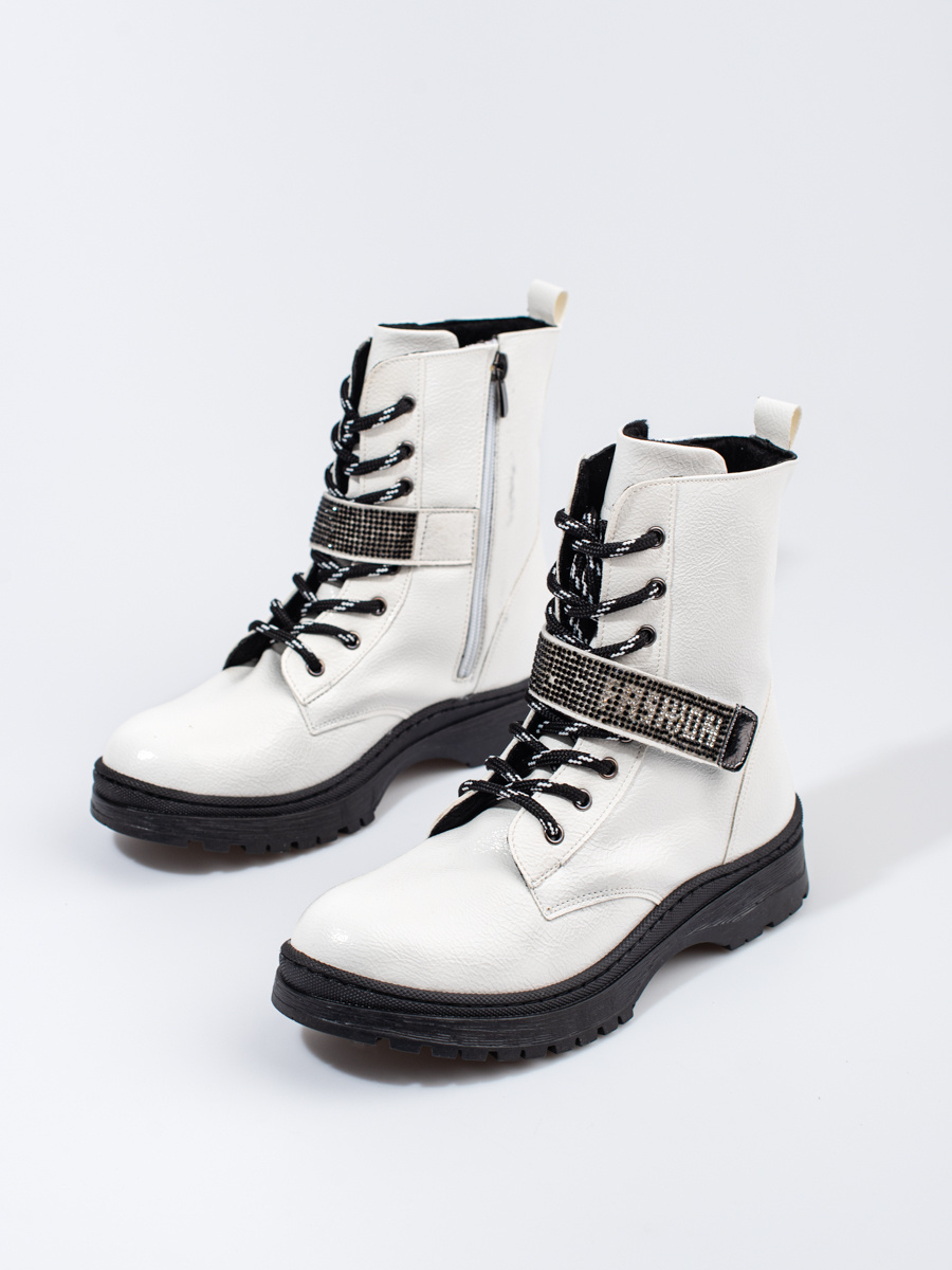 W. POTOCKI Potocki girls ankle boots with white crystals