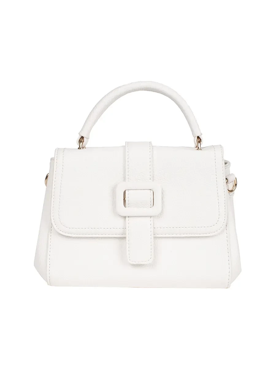 Shelvt White small handbag with gold elements