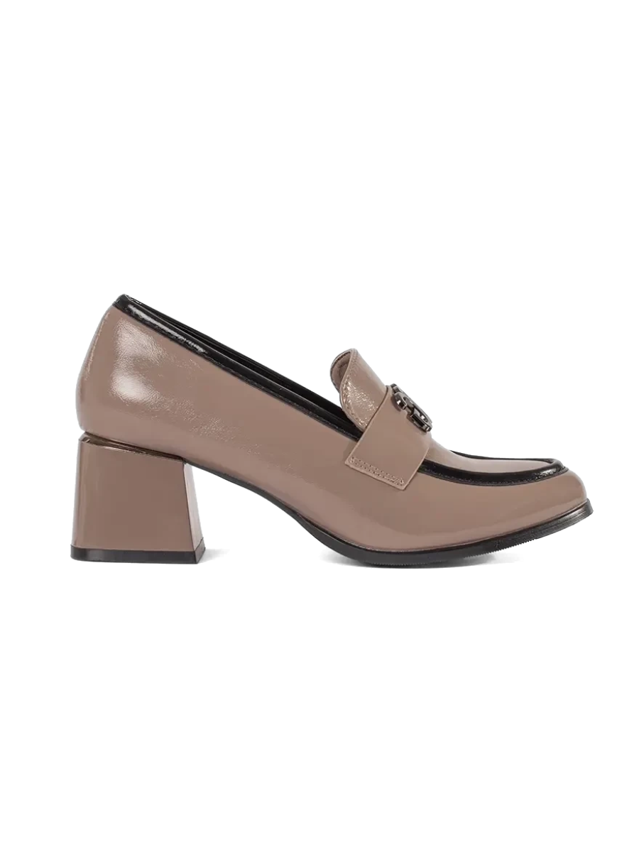 Shelvt Taupe heeled shoes