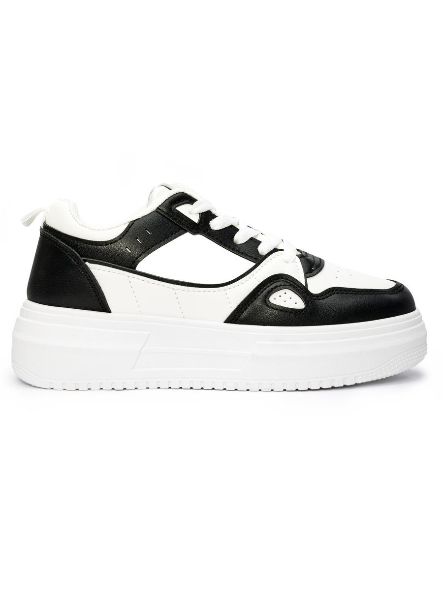 Shelvt Black womens platform trainers