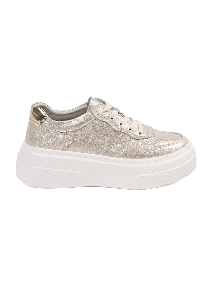 Sergio Leones gold leather platform sneakers