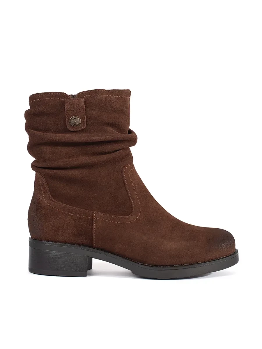 Brown leather ankle boots with crinkle uppers Sergio Leone