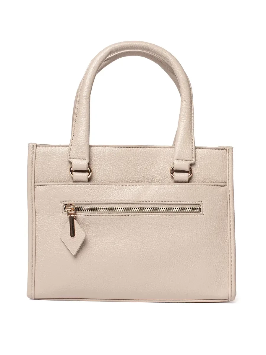 Shelvt Beige handbag with zipper