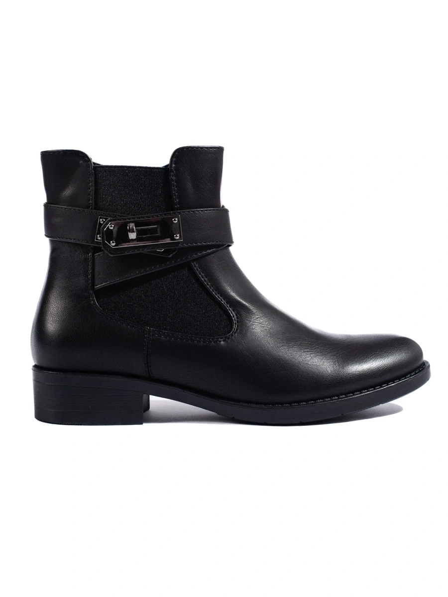 Womens black Shelvt Flat Ankle Boots