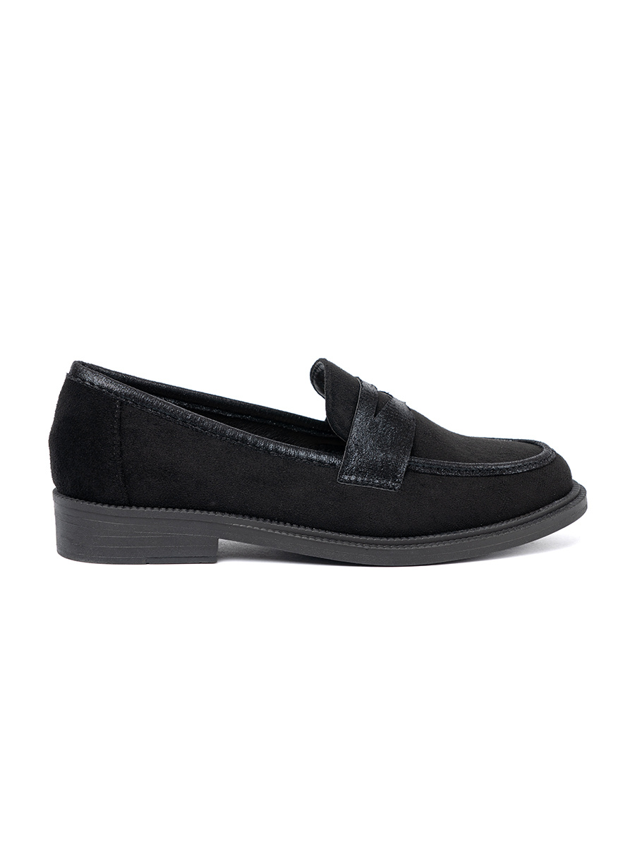 Shelvt Black suede loafers