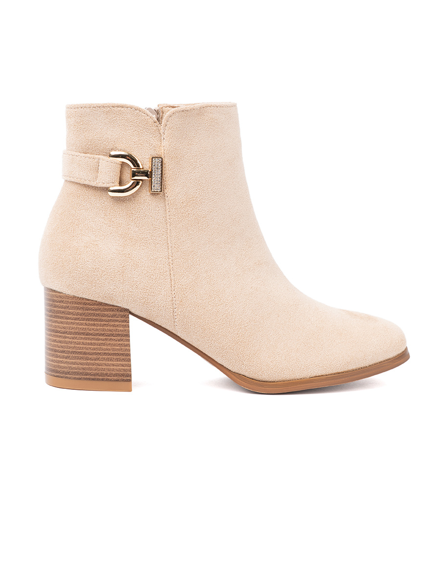 Shelvt Elegant ankle boots in light beige