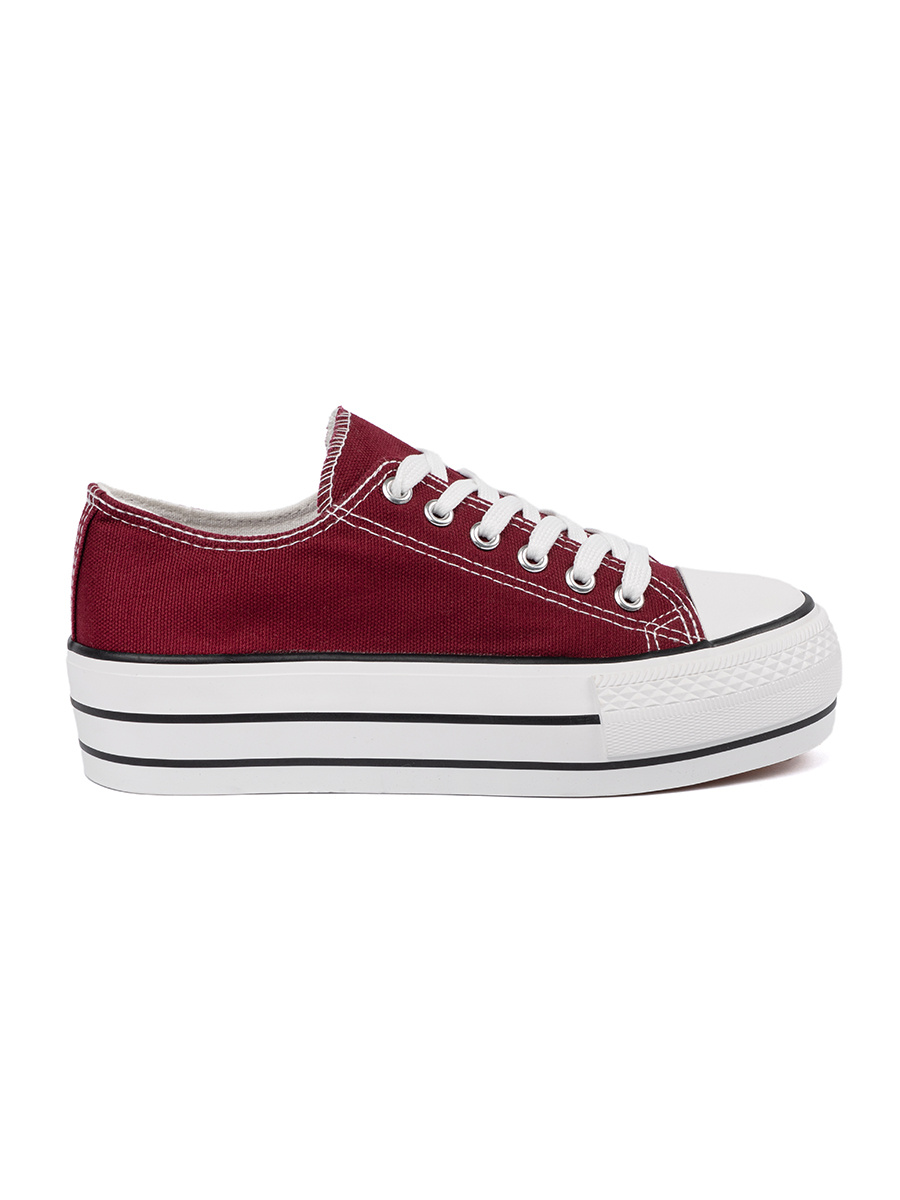 Shelvt Womens burgundy platform sneakers