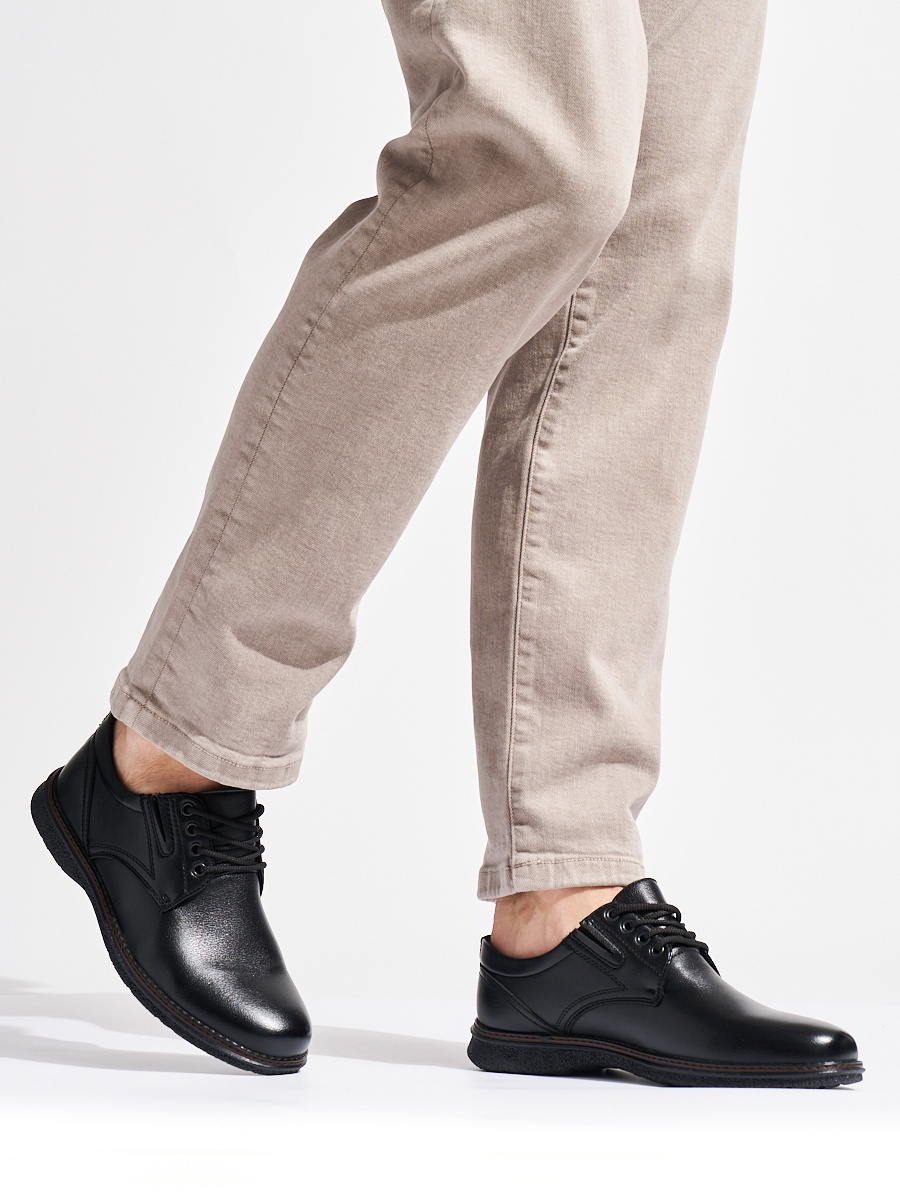 Shelvt Mens black lace-up shoes