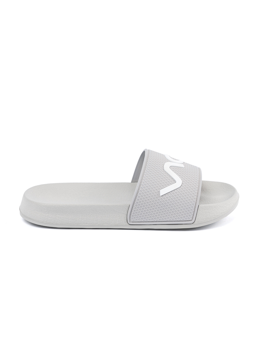 Shelvt Light gray flip-flops with inscription