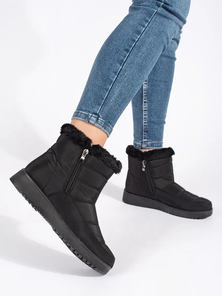 Shelvt Womens black light snow boots