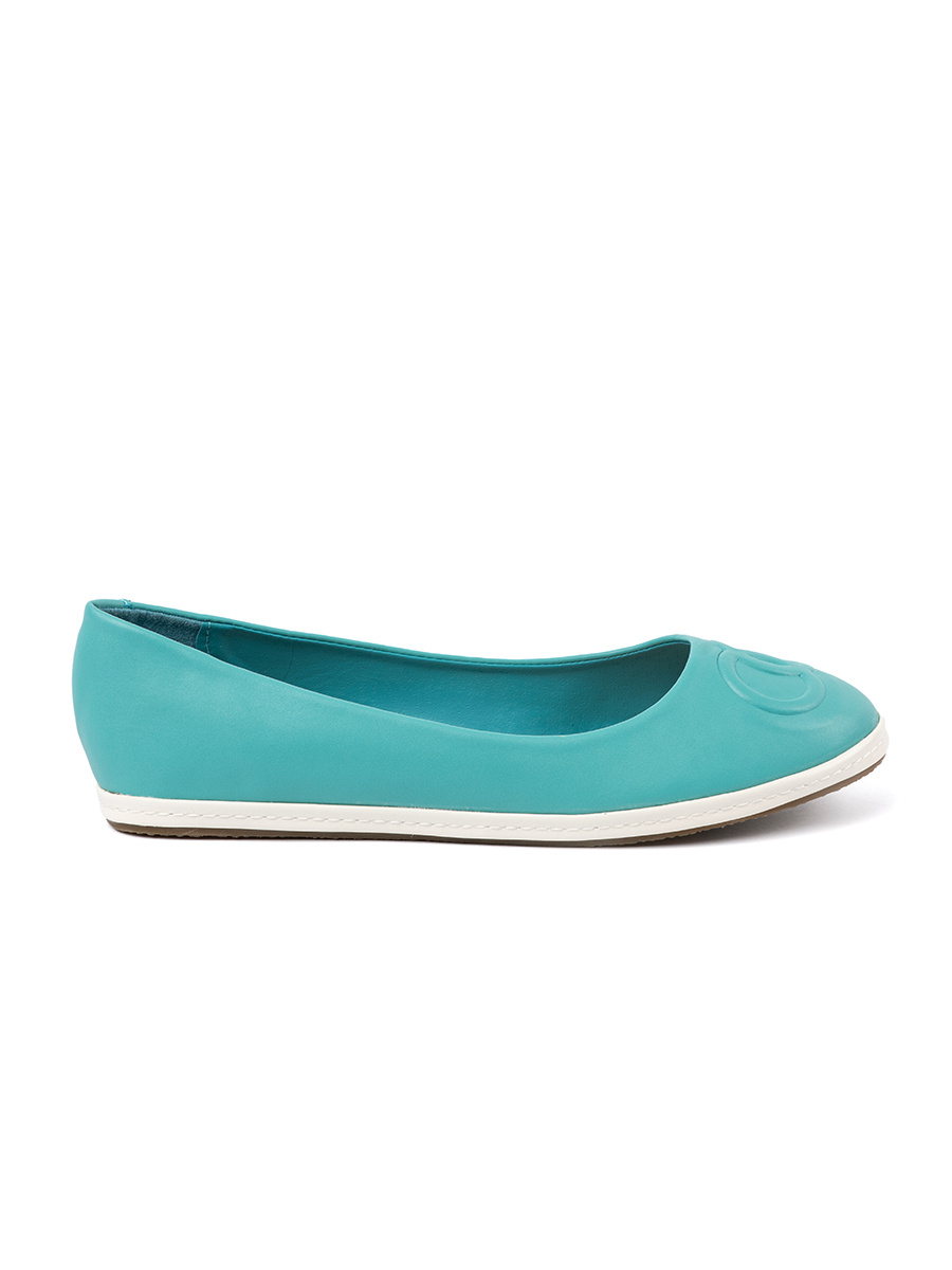 Shelvt Womens blue ballerinas