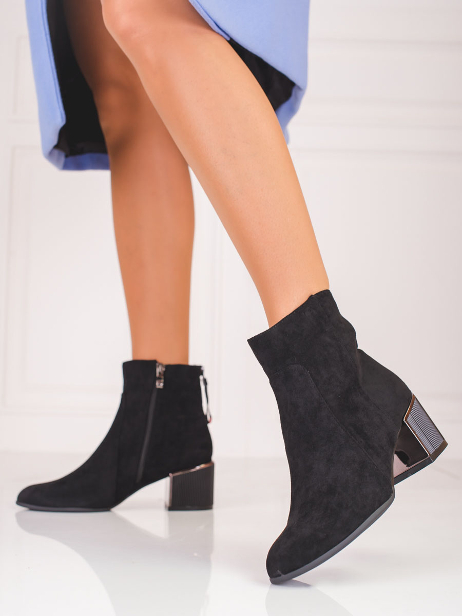 Suede ankle boots for women Shelovet black