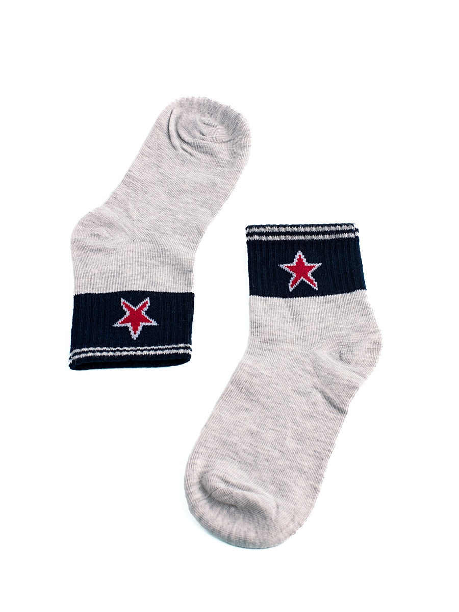 Children's socks Shelvt gray with asterisk