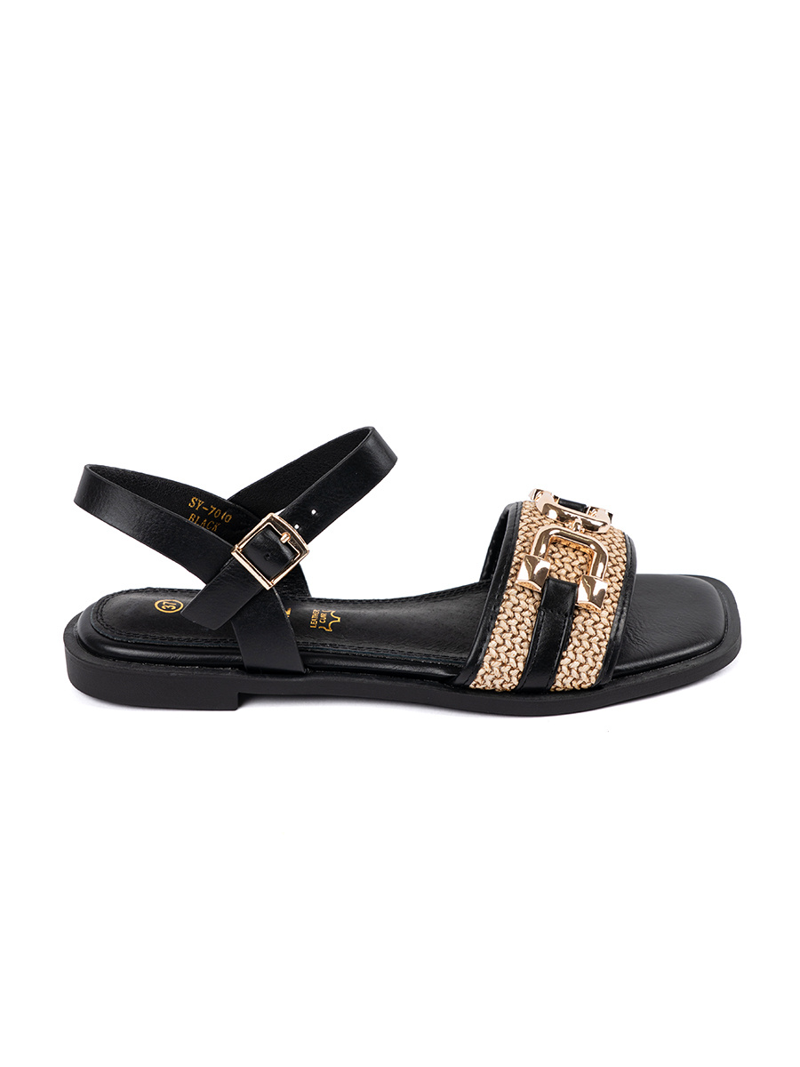 GOODIN Black sandals with leather insole