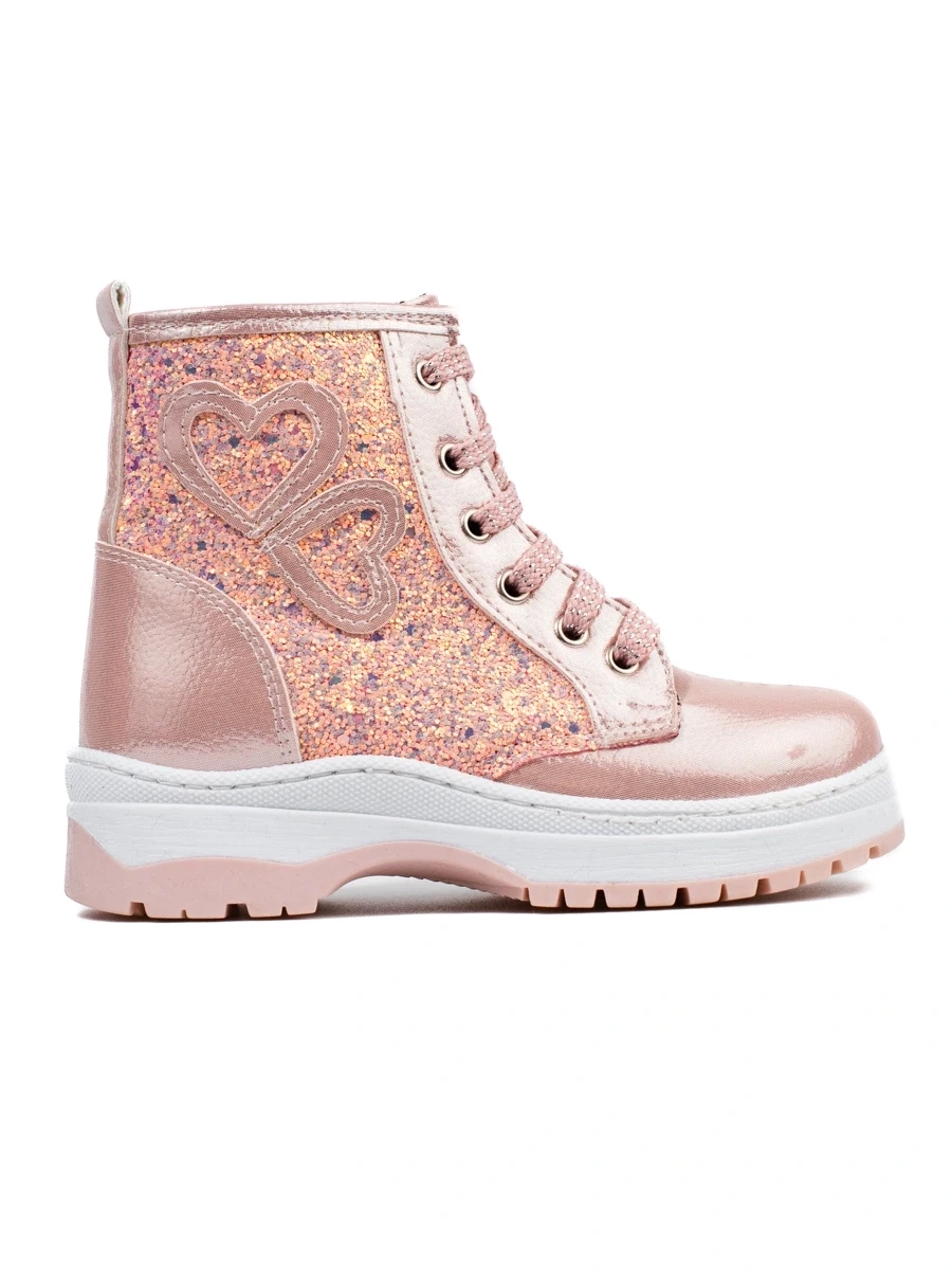 W. POTOCKI Girls ankle boots with glitter Potocki light pink