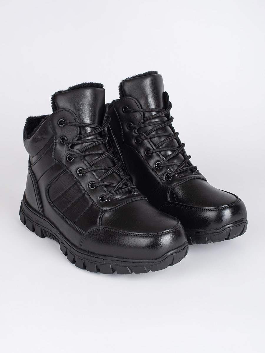 Shelvt Mens black winter insulated boots