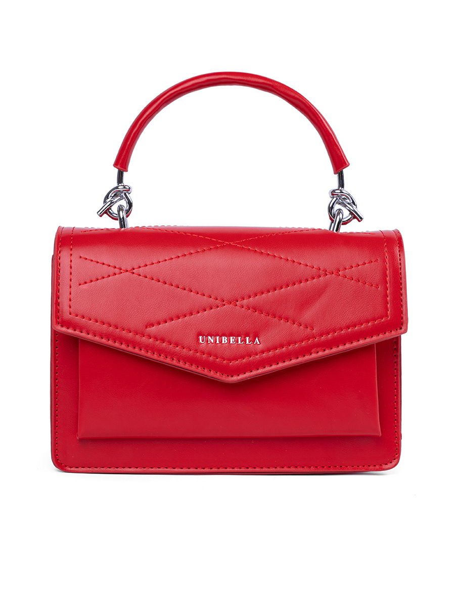 Shelvt Red small womens handbag with a handle and strap