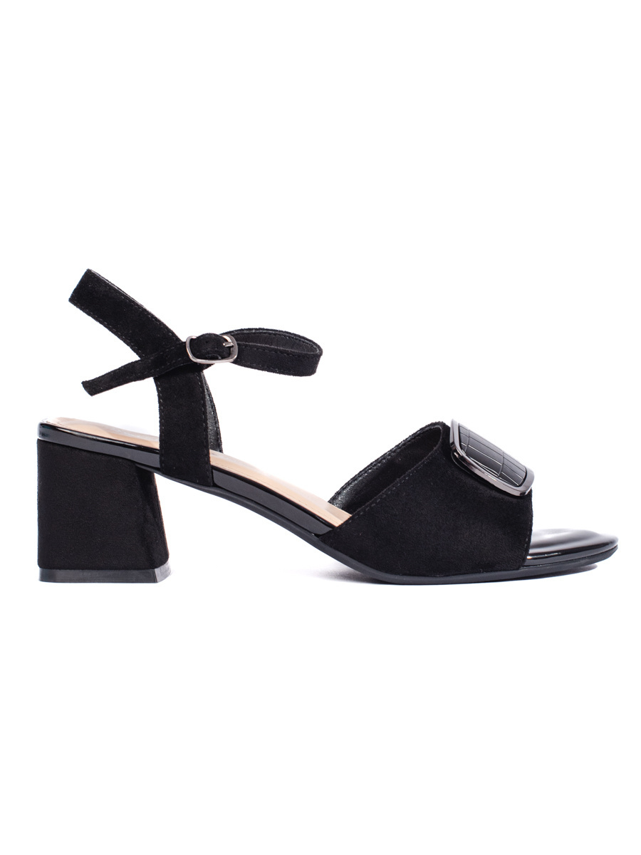 Black elegant sandals on a heel by Sergio Leone