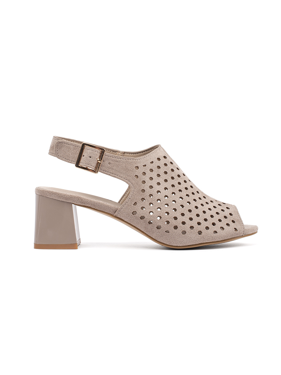 GOODIN Beige suede heeled sandals