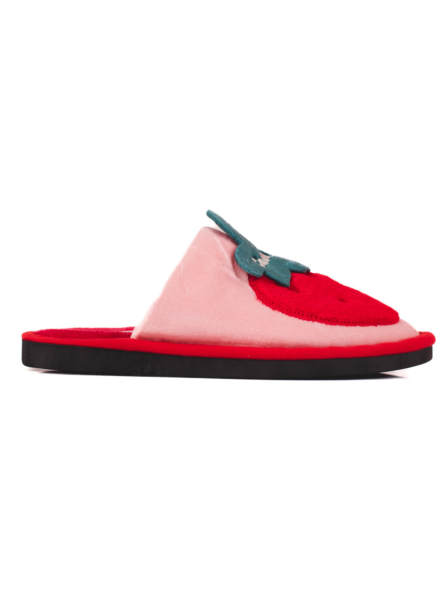 Insulated women's slippers Shelvt pink and red