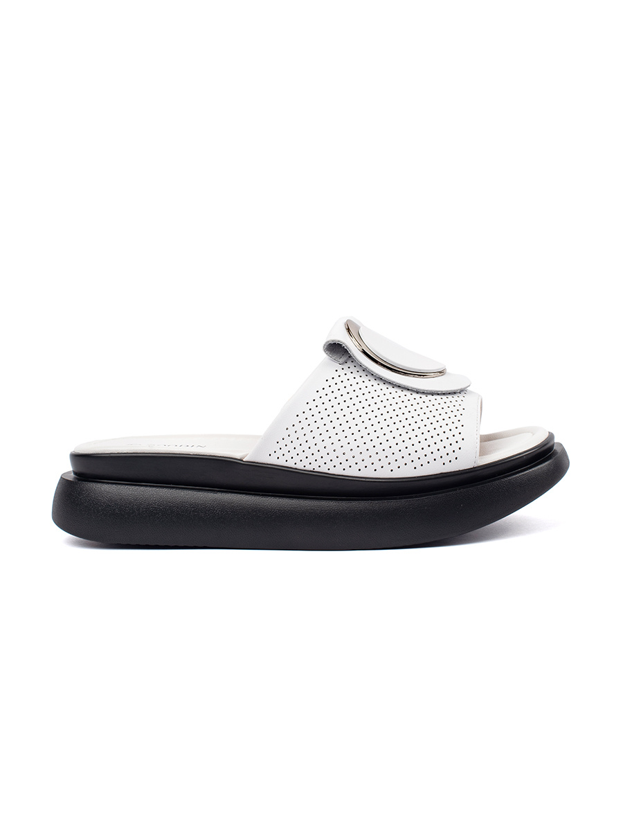 GOODIN White and black comfortable platform flip-flops