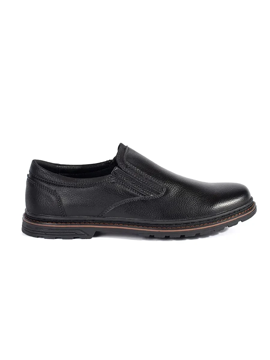 Shelvt Men's black slip-on shoes