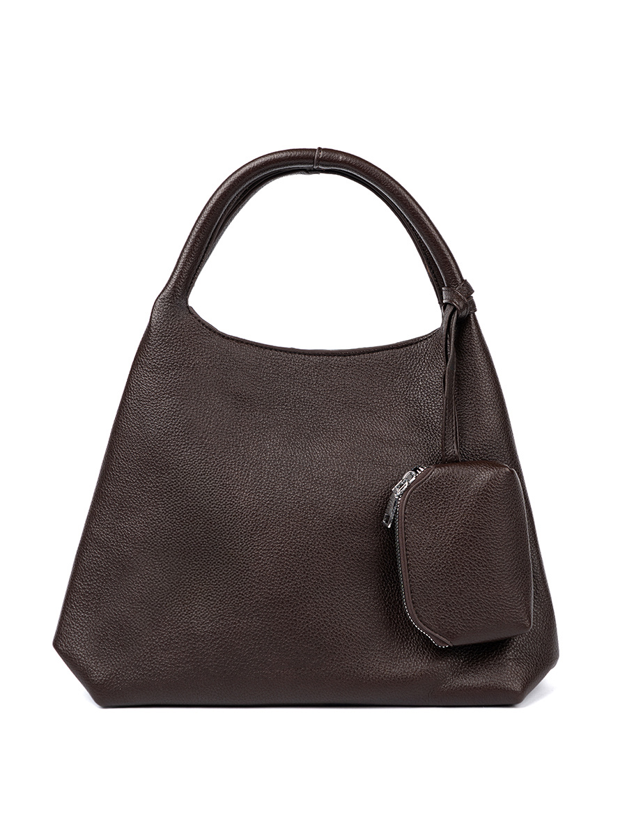 Shelvt Elegant brown handbag with a toiletry bag inside