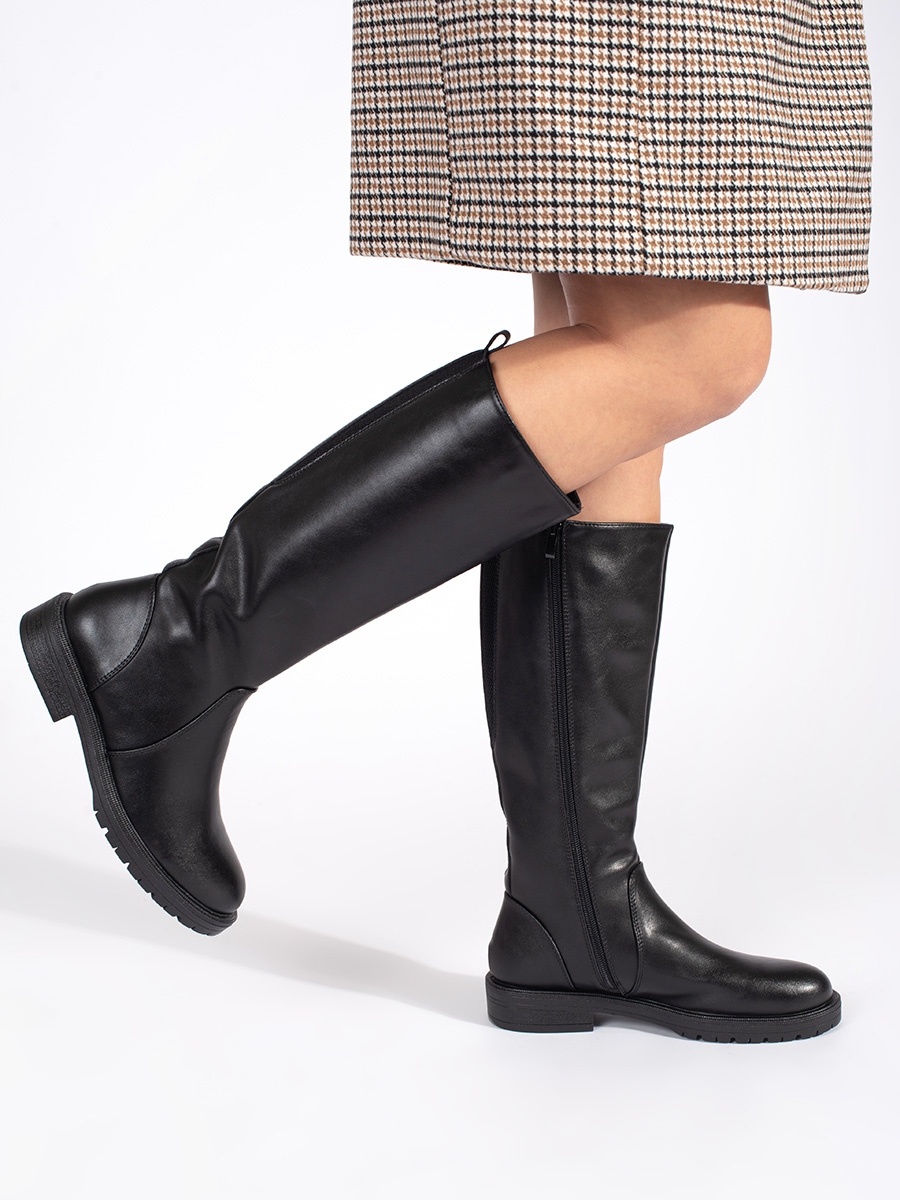 Leather black classic boots for women Sergio Leone
