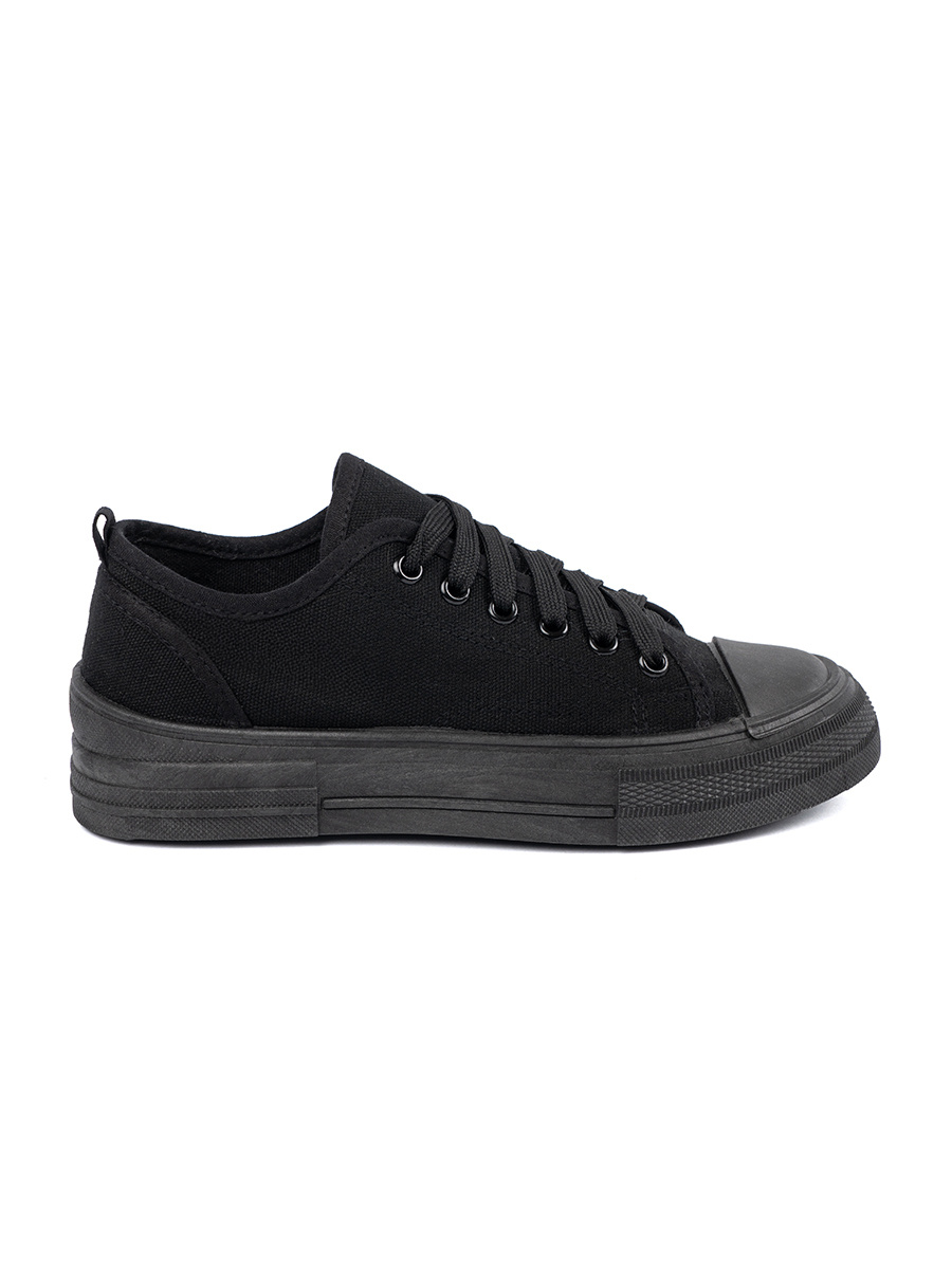 Shelvt Comfortable black sneakers with a short shaft