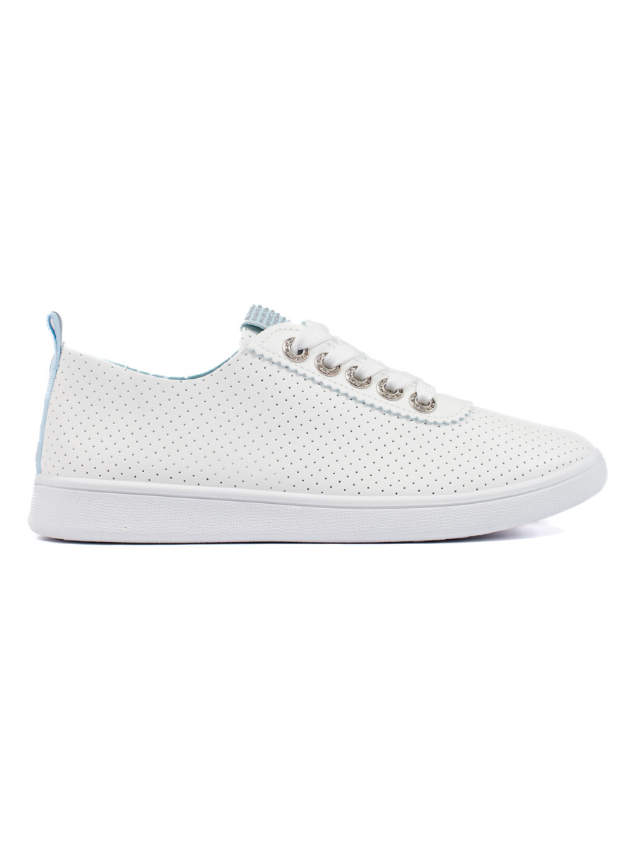 Shelvt Openwork white womens sneakers