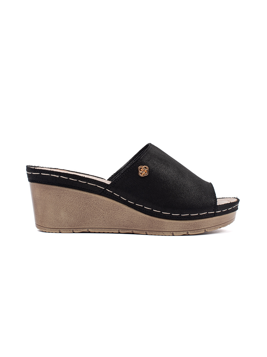 GOODIN Black women's wedge flip-flops