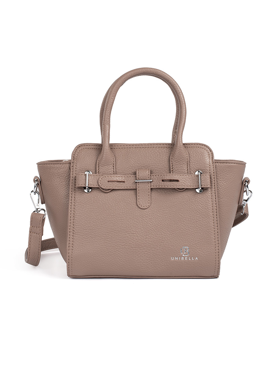 Shelvt Beige women's handbag with silver elements