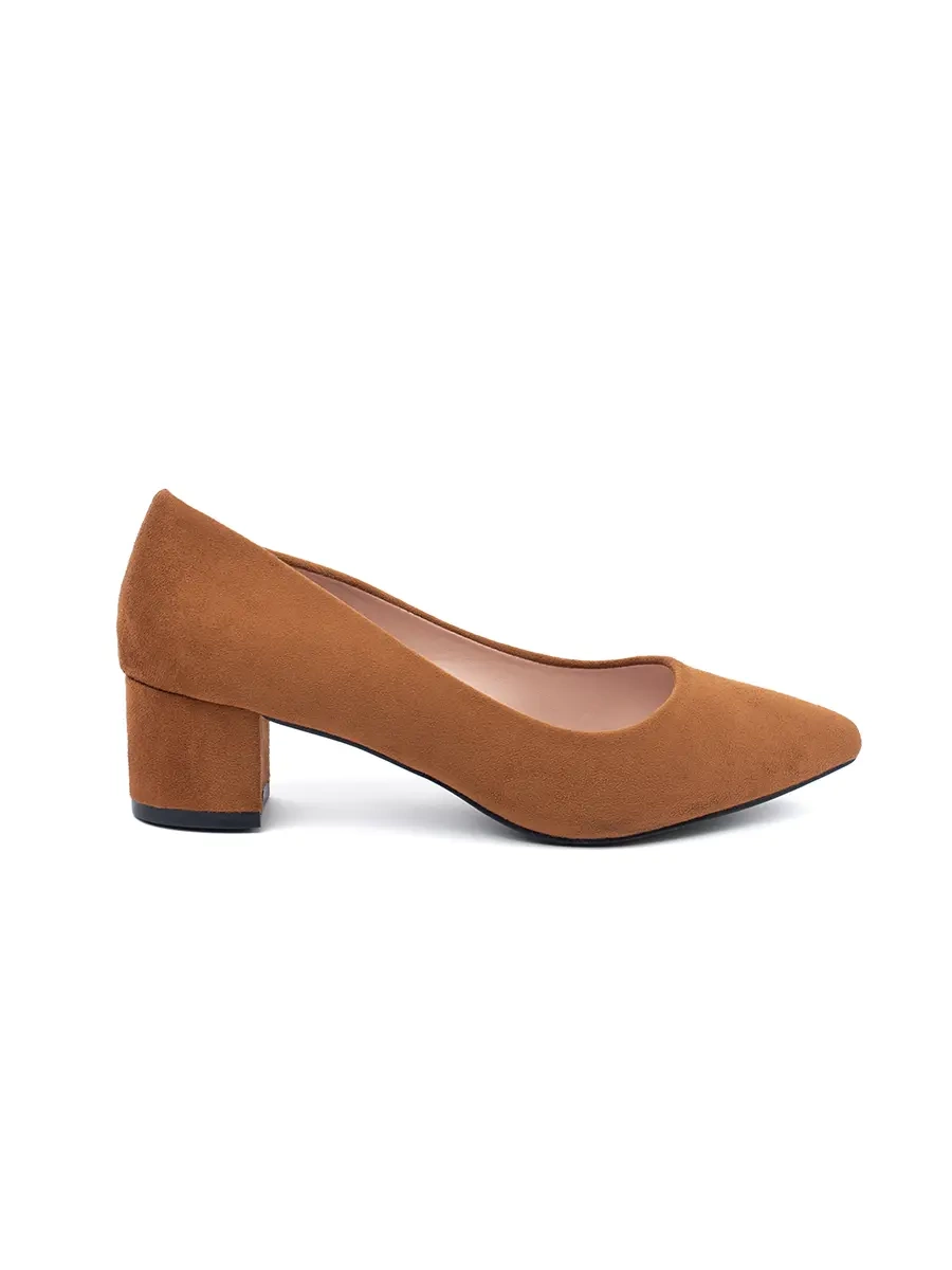 Shelvt BROWN POINTED PUMPS