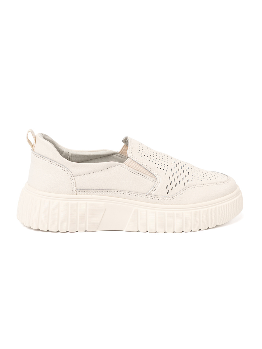 SERGIO LEONE Platform leather shoes beige