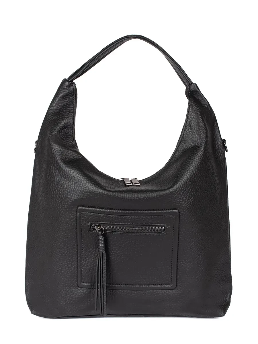 Shelvt Black womens shoulder bag with adjustable strap
