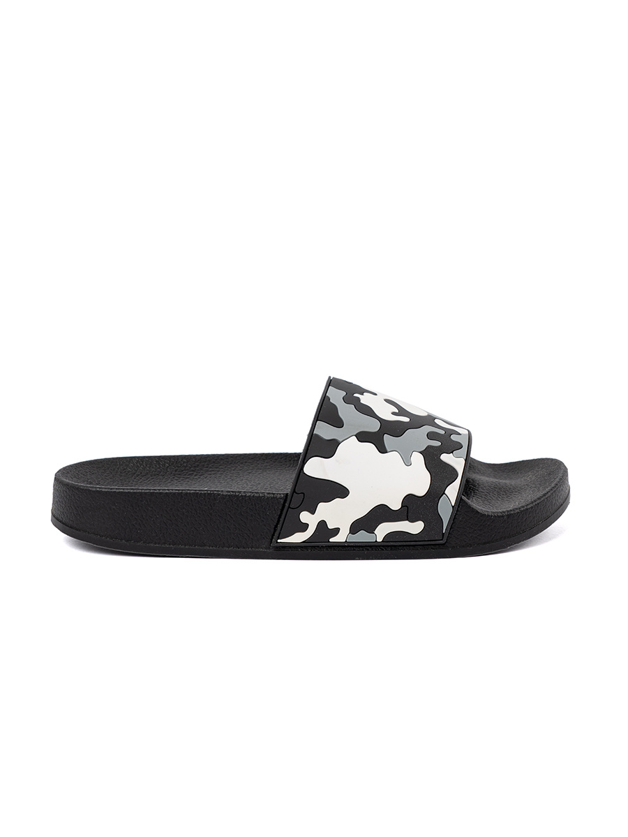 Shelvt Comfortable black flip-flops on a flat sole