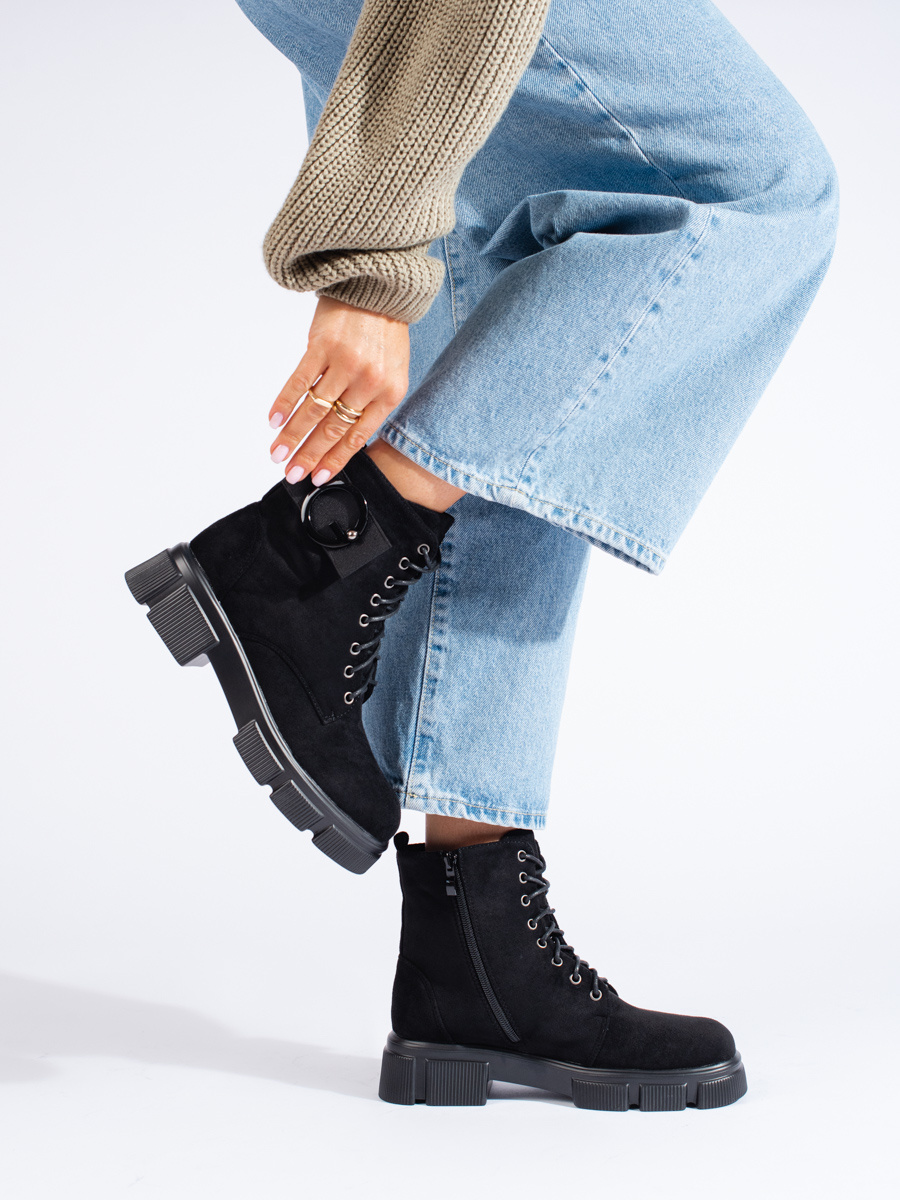 Black womens shelovet bags made of ecological suede