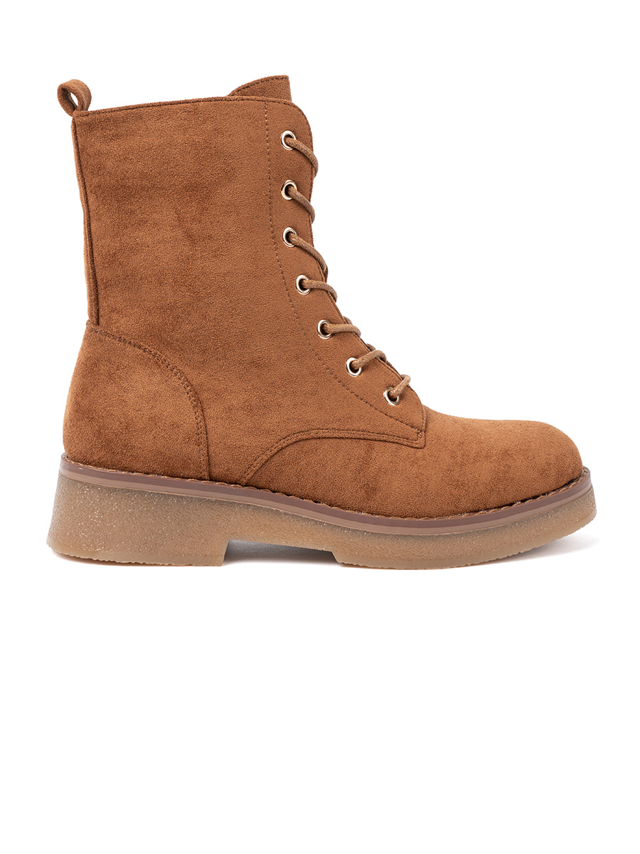 Shelvt Comfortable caramel workers on a flat sole