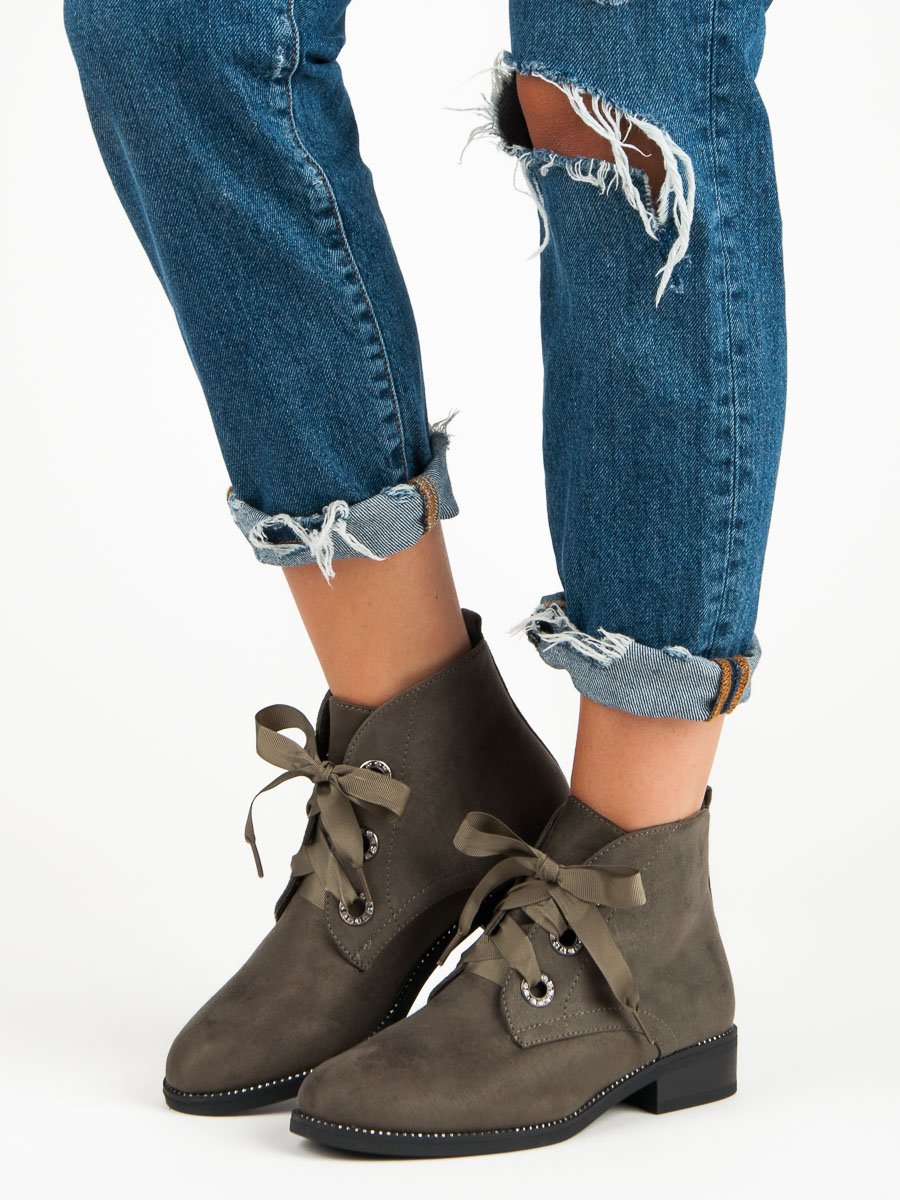 SEASTAR LACE-UP SUEDE ANKLE BOOTS