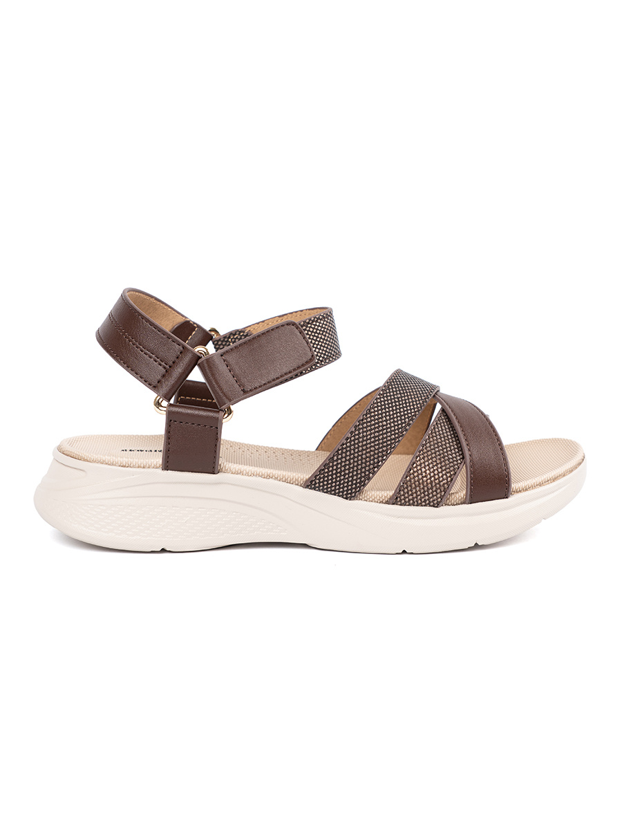 SERGIO LEONE Brown sandals on a white platform