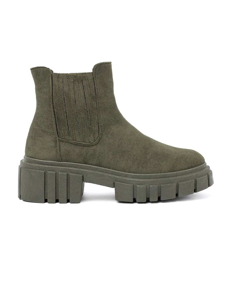 Shelvt Green ankle boots with elastic inserts