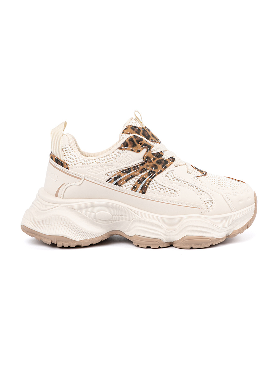 Shelvt Sneakers with a thick leopard print sole