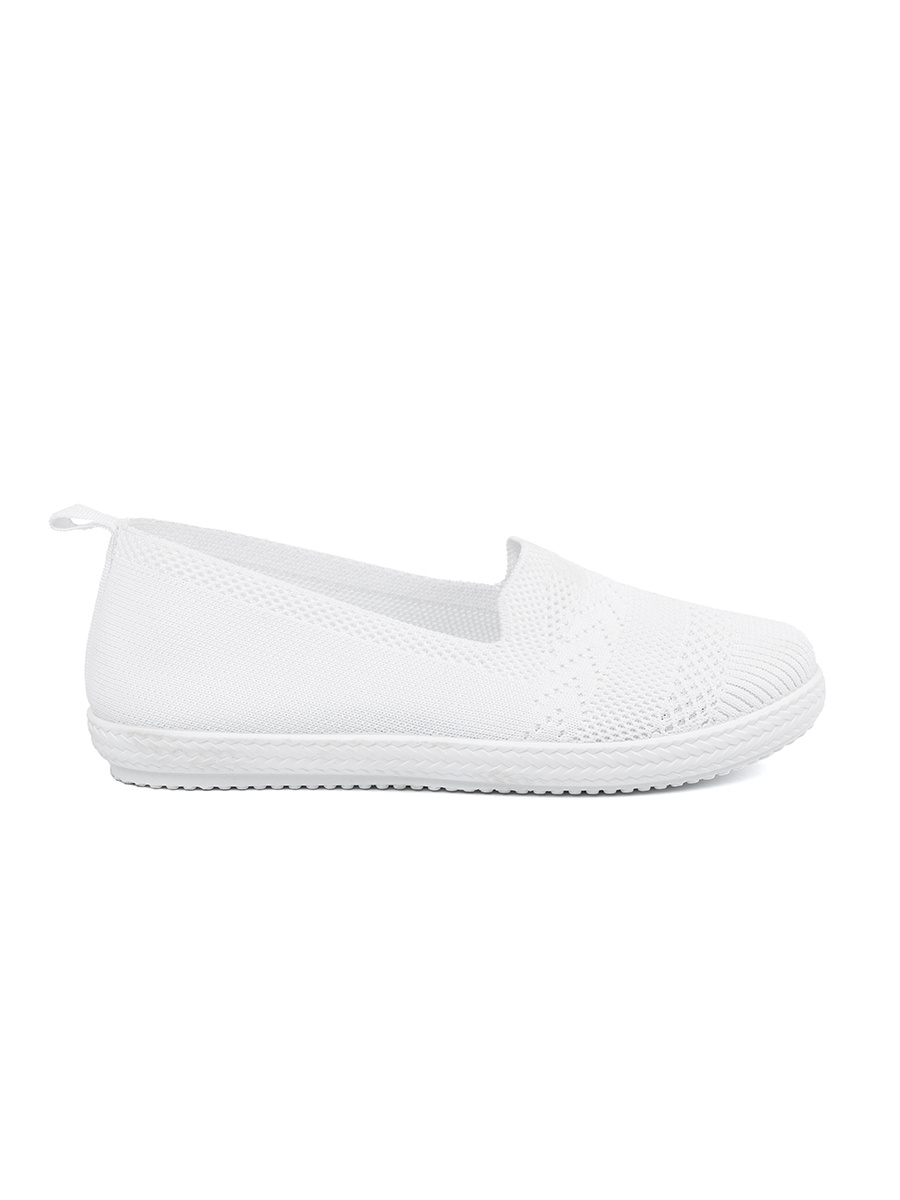 Shelvt White slip-on sneakers with elastic upper